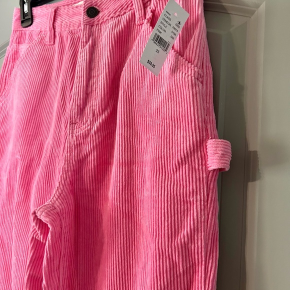PacSun Women’s 90’s BF Carpenter Pink Corduroy Jeans - Picture 4 of 5